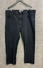 Wrangler Authentics Black Jeans Straight Leg 100 Cotton Men's Size 44x32
