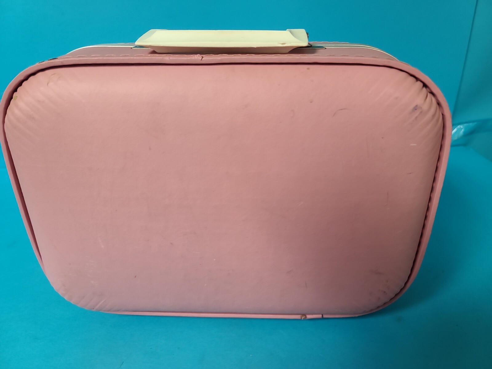 Vintage Suitcase Child&rsquo;s Going To Grandma's Pink Hard Shell Luggage Retro Used