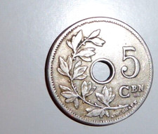 Belgium Leopold III 5 centimes. 1905 E.F. coin