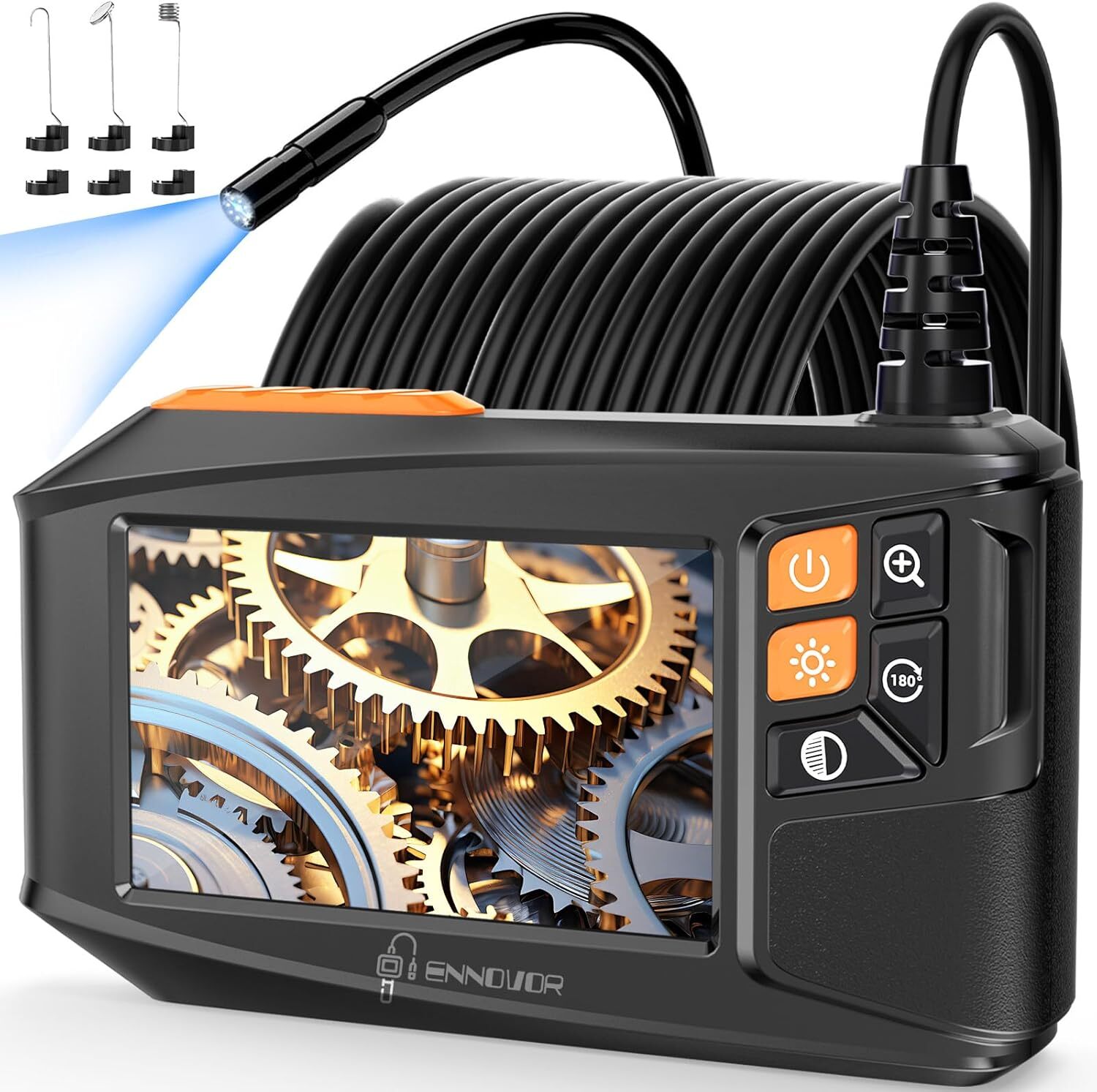 Caméra Endoscopique 1920P HD avec Écran LCD et Lumière LED pour Inspection