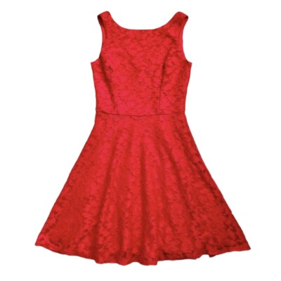 Speechless Juniors 1 Sleeveless Red Lace Fit & Flare Semi-Formal Mini Dress  Y2K | eBay