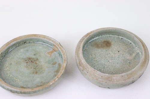 Lot of 3 12-13th c Song-Yuan & Korean Goryeo celadon paste box oil lamp pot - Picture 9 of 14