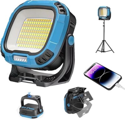 Ultrahelle wiederaufladbare LED Arbeitsleuchte - 180 LED Fluter mit Powerbank