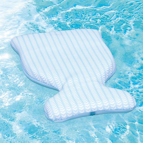 COMFY FLOATS Saddle Pool Float Lounger, Blue with Chevron Pattern (Used) - 第 2/3 張圖片
