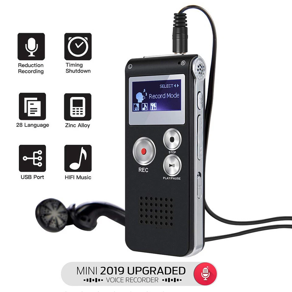 Digital Voice Recorder Dictaphone 8G Sound Audio Recorder Mini Small MP3 Lecture - Image 2 of 4