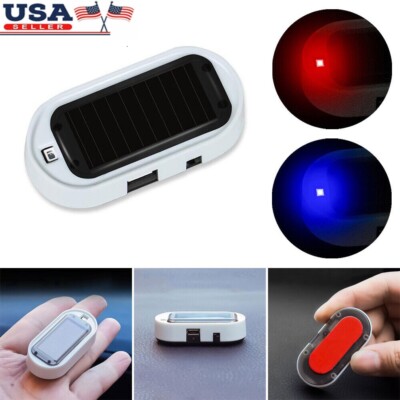 2×Solar Car Alarm Warning Flash LED Light Fake Security System Anti-theft Signal