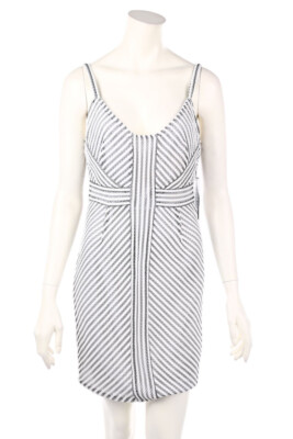 DESIGN LAB Lord & Taylor Mini Dress Mesh Insert M black-white NEW