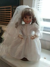 Sarah kay anri Hand Carved Wood Doll Wedding Dress Rare 13Inches Italy valentino