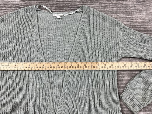 Cato Sweater Womens Large Green Cardigan Open Front Acrylic Blend RIbbed - Picture 4 of 12