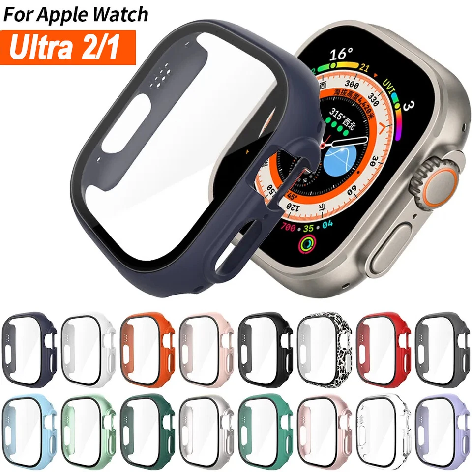 Glass + Cover for Apple Watch 49mm Case Matte Bumper iWatch Ultra 2 / Ultra Case