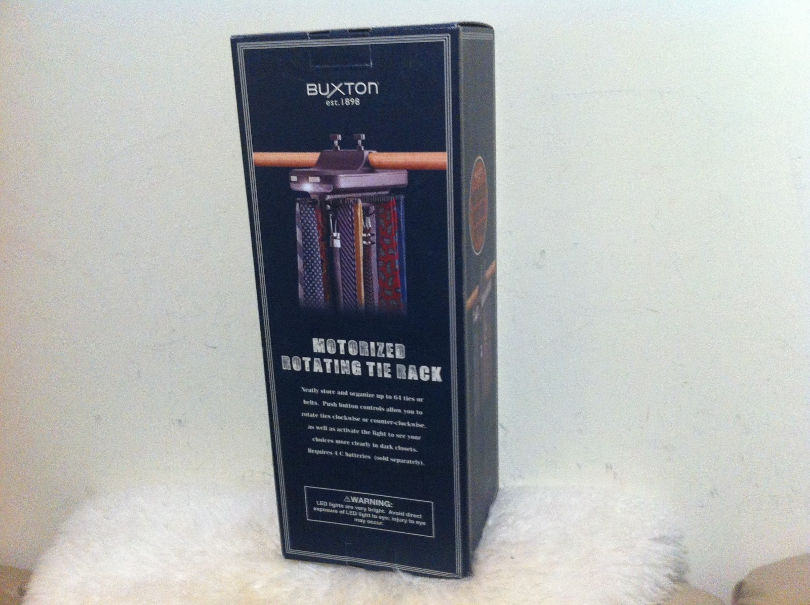 New Motorized Lighted Tie & Belt Rack Hooks Organizerholds 64 Ties