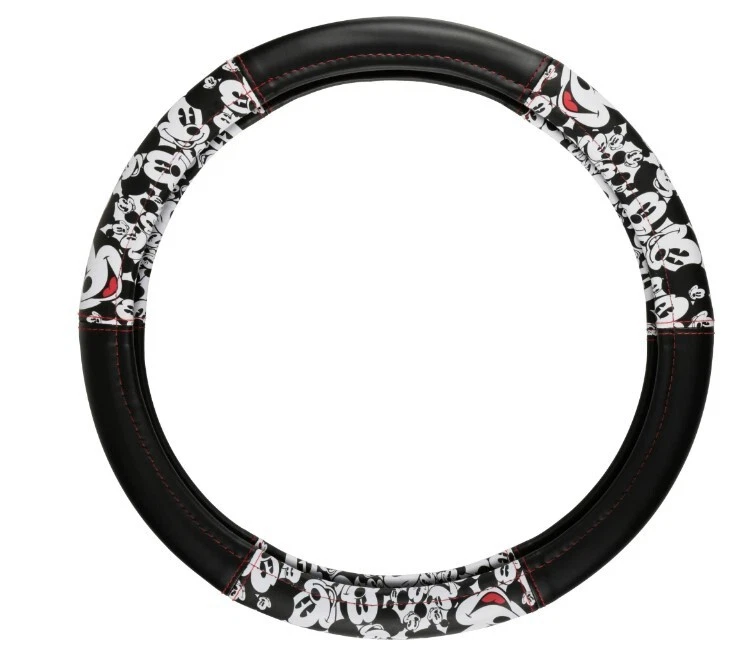 Disney Mickey Mouse Leather Steering Wheel Cover Back And White Comfort - Image 3 of 4