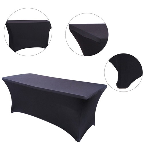 Stretch Spandex Rectangular Tablecloth Wedding Banquet Party Table Cover 4/6FT - Picture 7 of 20