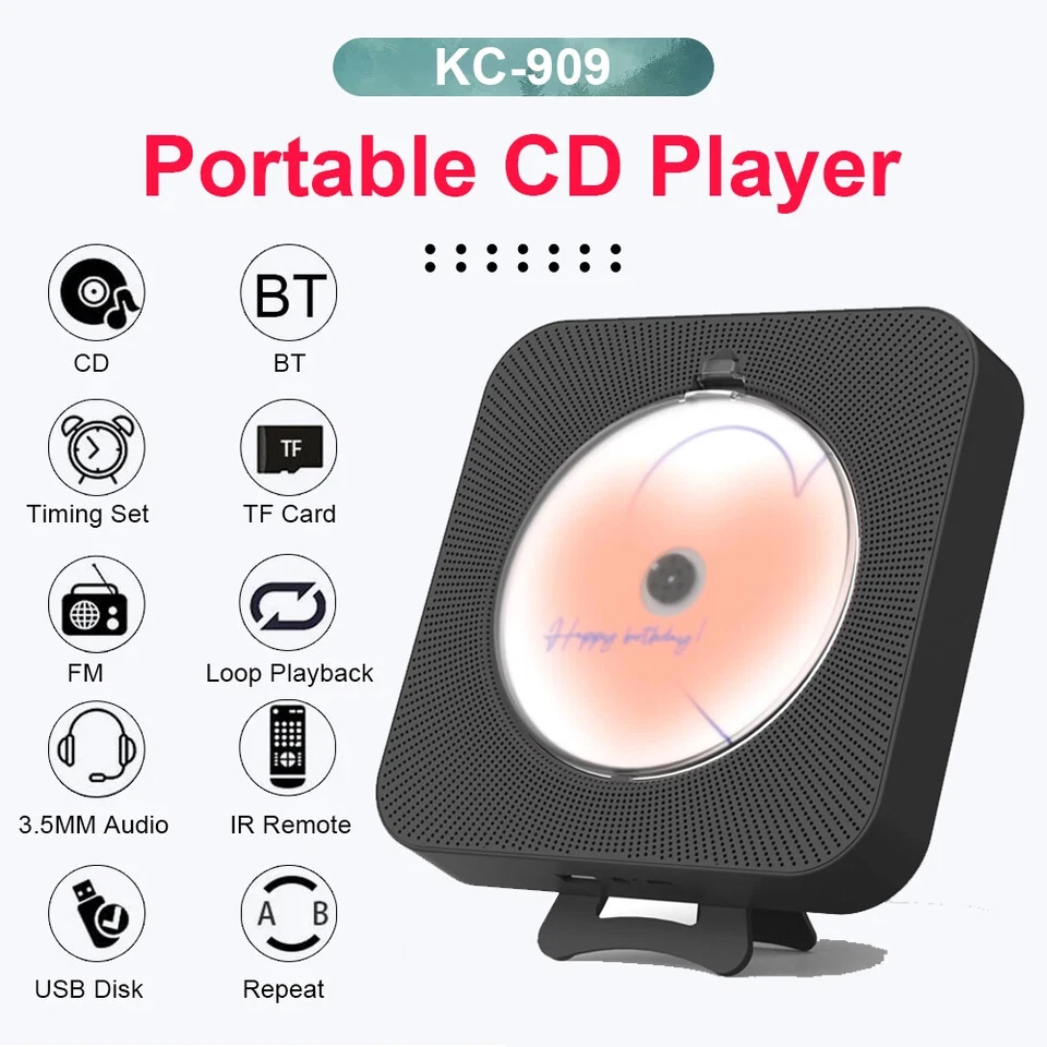 Bluetooth MINI CD Player eingebauten HiFi Lautsprechern Desktop CD-Player DE - Bild 2 von 4