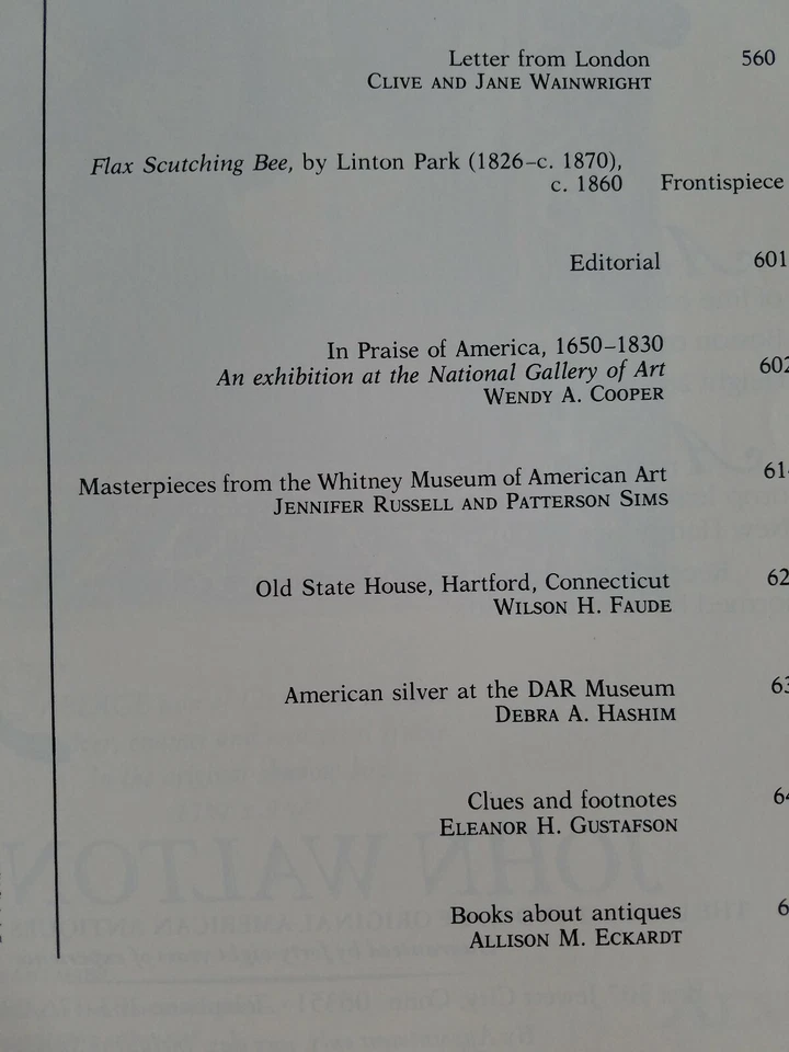 The Magazine ANTIQUES MAR 1980 Whitney Hartford DAR Museum USA 1650-1830 - Image 2 of 4