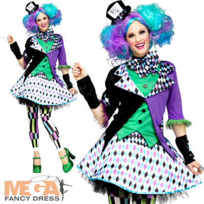 Mad Hatter Ladies Fancy Dress Tea Party Womens Book Character Adults Costume  New | eBay