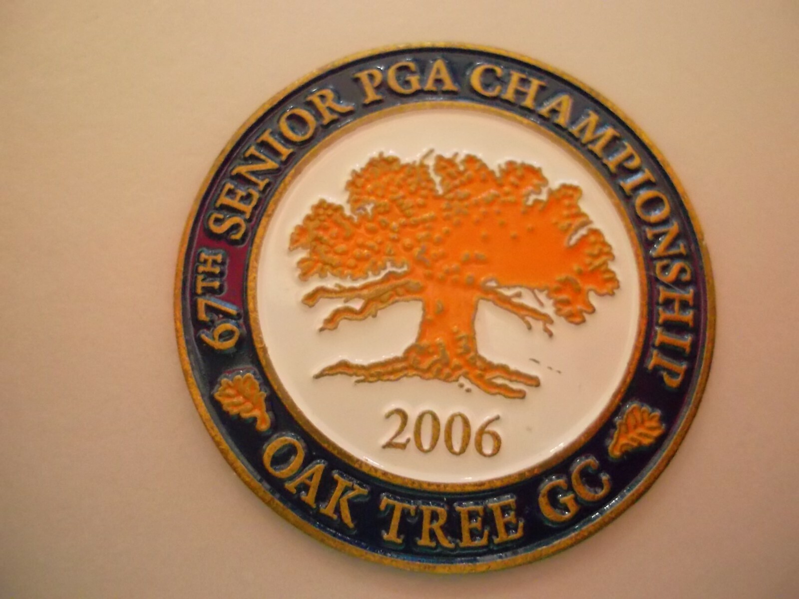 Flat golf ball marker 67th Seniors PGA Grelly UK