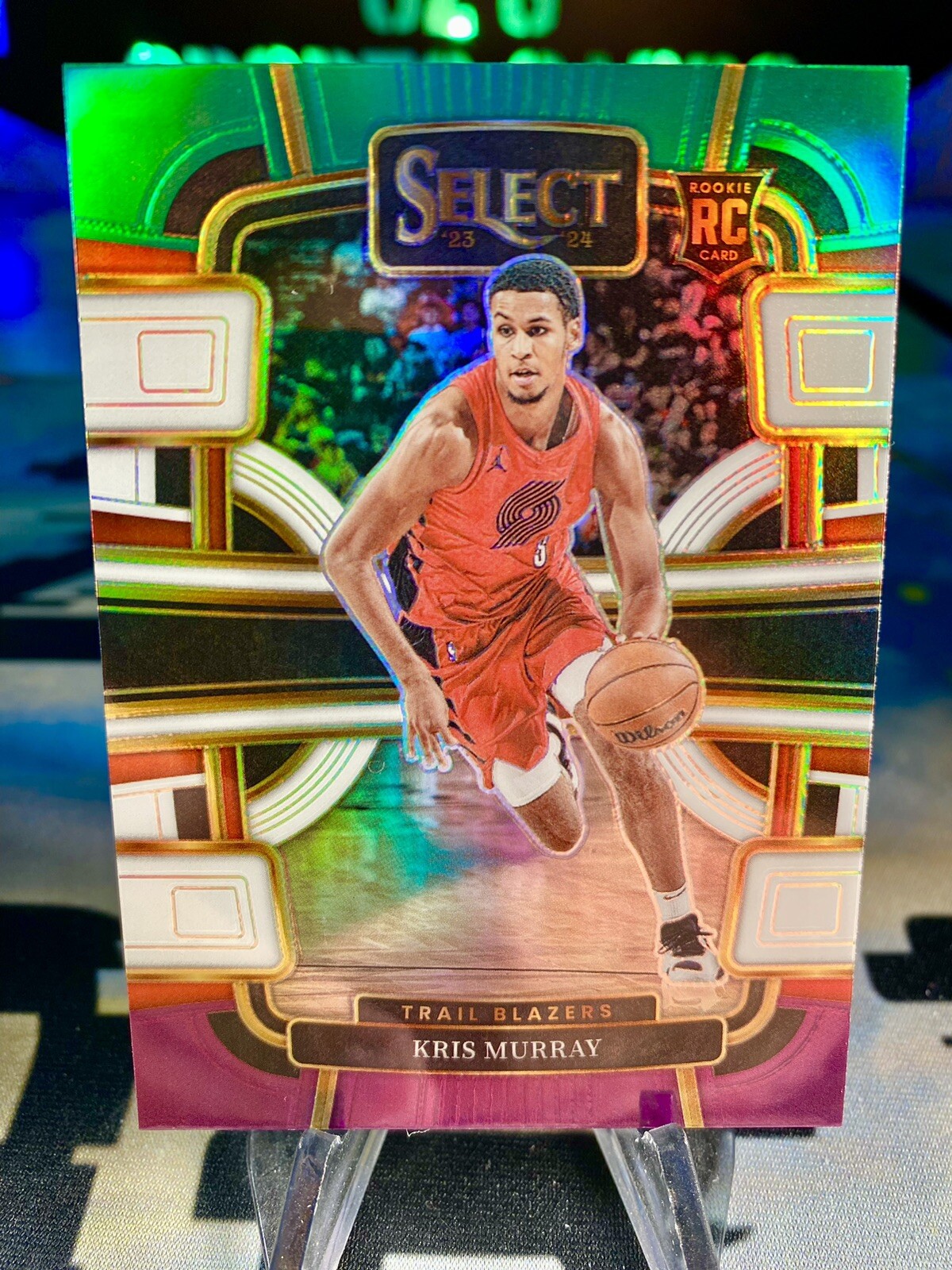 2023-24 Kris Murray Panini Select Green/White/Purple Prizm Rookie Card #91