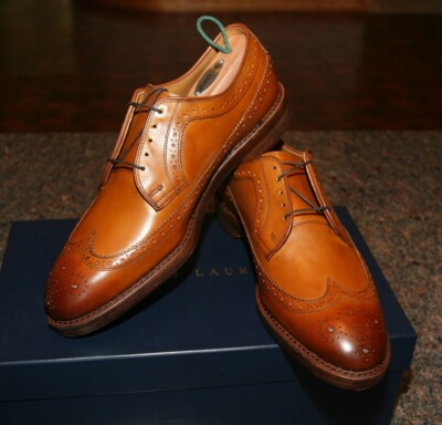 Polo by Ralph Lauren Men\'s Tan Wingtip Derby Dress Shoes Polo Ralph Lauren Moseley Wingtip Oxford Mens Sz 10.5D Tan  main image 3