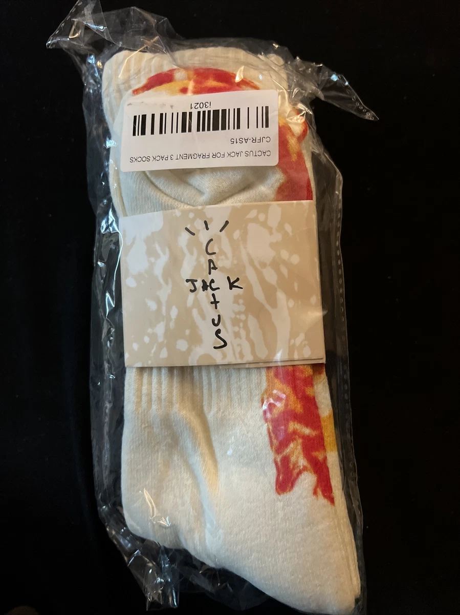 CACTUS JACK FOR FRAGMENT 3 PACK SOCKS Travis Scott Perfect For Nike Jordan Kicks