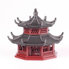 Chinese Ancient Octagonal Building Pavilion Model Aquarium Plastic Bonsai Toys