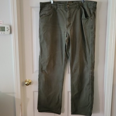 C.E. Schmidt Men's Green Canvas Cotton Work Pants 42x34 RN 98826