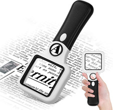 Lighted Compact Magnifying Glass, 45X/10X, 3 LED for Low Vision Reading