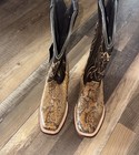 Women's JB Dillon RESERVE Cow Girl Square Toe Western Boots Sz 6B Brown Python