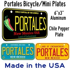 Portales New Mexico on 6"x3" Bicycle Aluminum Plates Made in USA Your Choice