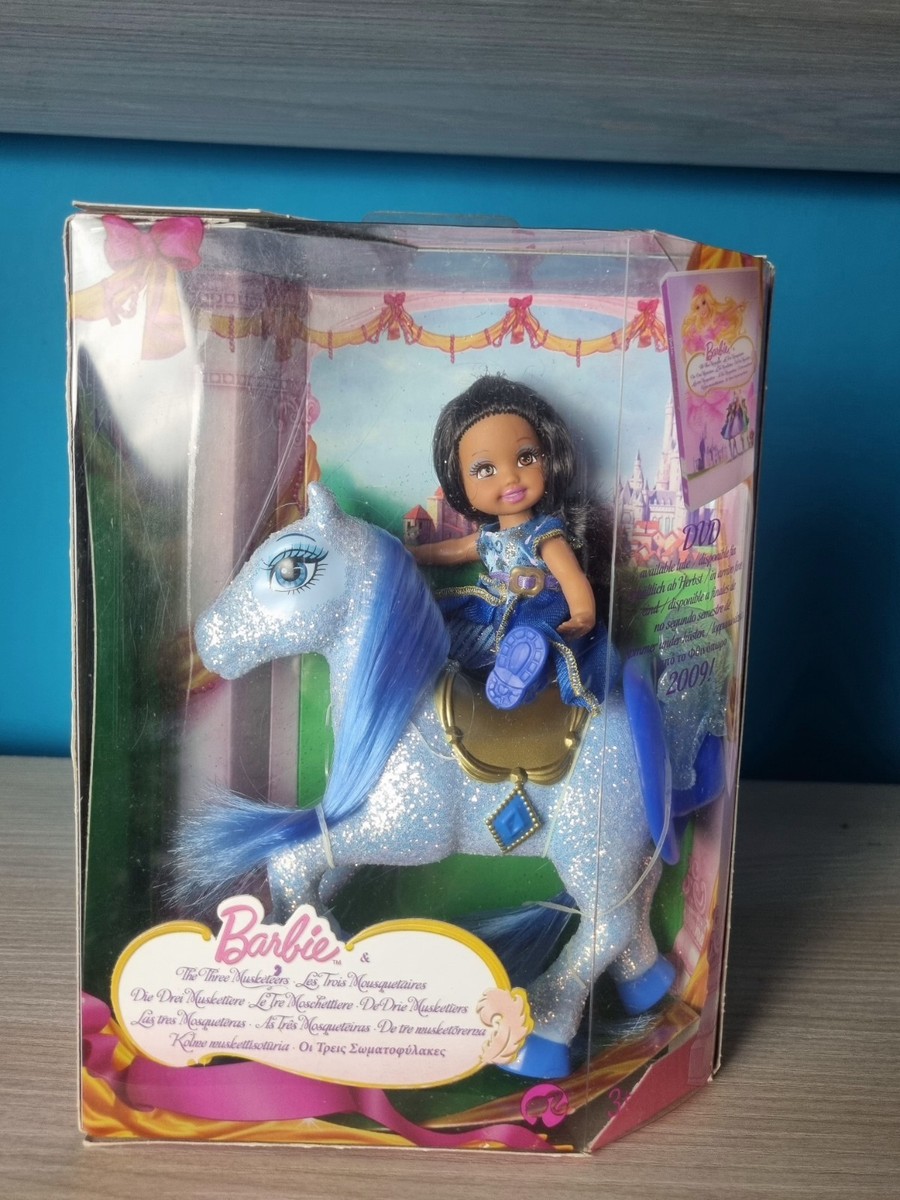 Barbie THE THREE MUSKETEERS Shelly blue sparkle pony #P5617 Mattel