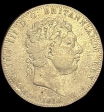 1818 LIX Crown George III British Silver Coin