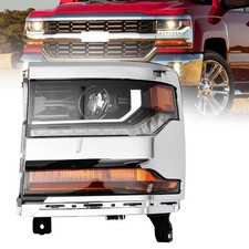 Chevy Silverado 1500 Chrome Headlight Assembly Driver Side Replacement 2016-2018