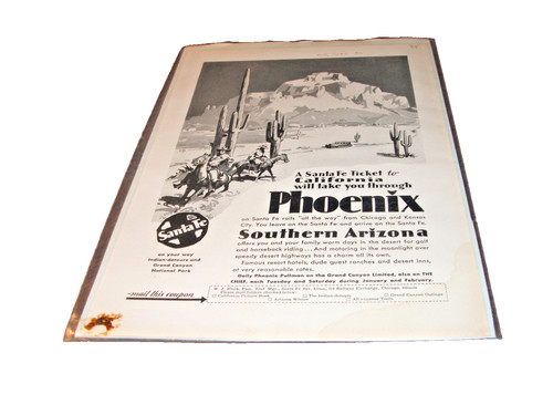 DECEMBER 1930 ATSF SANTA FE ADVERTISING: PHOENIX AND SOUTHERN ARIZONA
