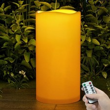 Outdoor Flameless Candles Waterproof 6" X 12" Extra Large Led Battery Operated