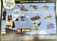 LEGO Batman McDonald s 2008 Complete Set of 8 Sealed Toys w/ Poster Ref