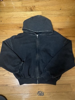 Entire Studios Thermal Hoodie Size Small Washed Black Full Entire Studios Thermal Hoodie Size Small Washed Black Full