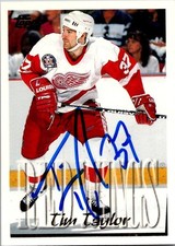 Tim Taylor 1995-96 Topps #132 Detroit Red Wings Auto Hand Signed
