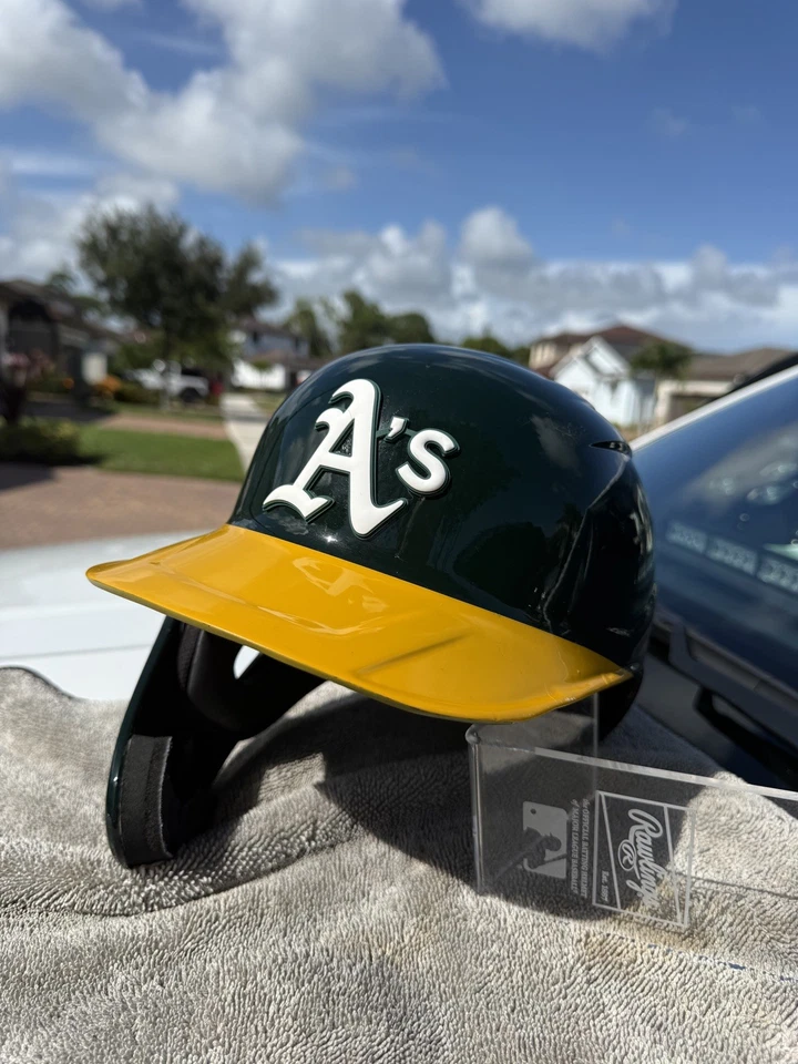 OAKLAND ATHLETICS AUTHENTIC RAWLINGS MACH PRO BATTING HELMET  - Image 2 of 4
