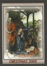 SAINT KITTS 2005 CHRISTMAS SOUVENIR SHEET. MINT NEVER HINGED