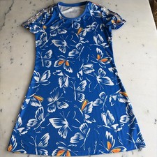 Adidas Farm Rio Womens Blue Butterfly Print Athletic Mini Dress Size Medium