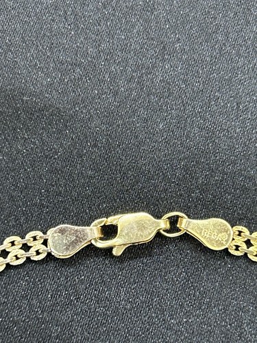 14k gold 3.8mm Wide Bismarck Ankle Bracelet 9.8in Max Wrist Weighs 4.5 gr. - Picture 2 of 7