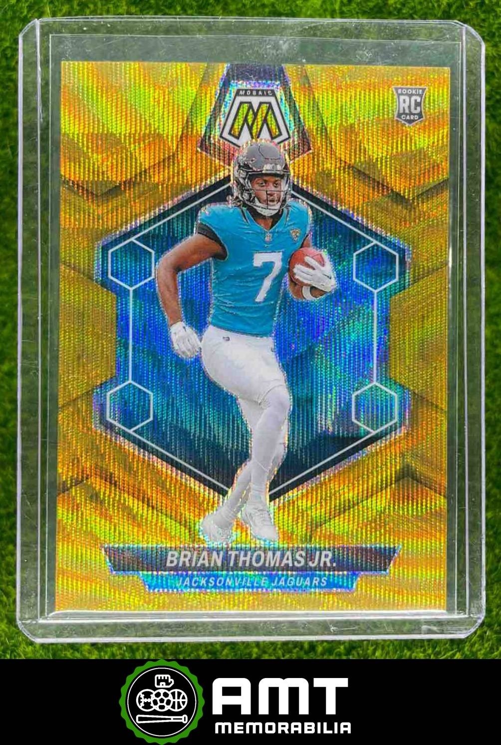Brian Thomas Jr. RC 2024 Panini Mosaic /17 Gold Wave Jacksonville Jaguars #323