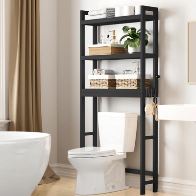 Smiry Over The Toilet Storage, Bamboo 3-Tier Over Toilet Bathroom Organizer, ...