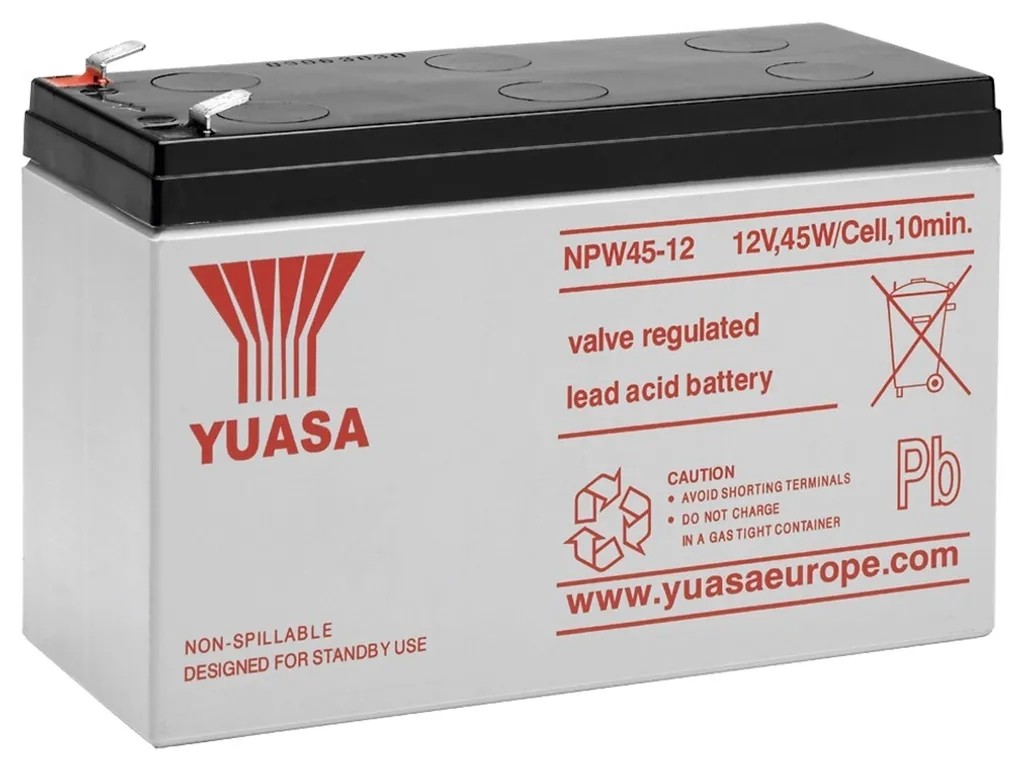 Batteria Professionale Yuasa NPW45-12 12V 8.5Ah | Per Allarmi e Antincendio