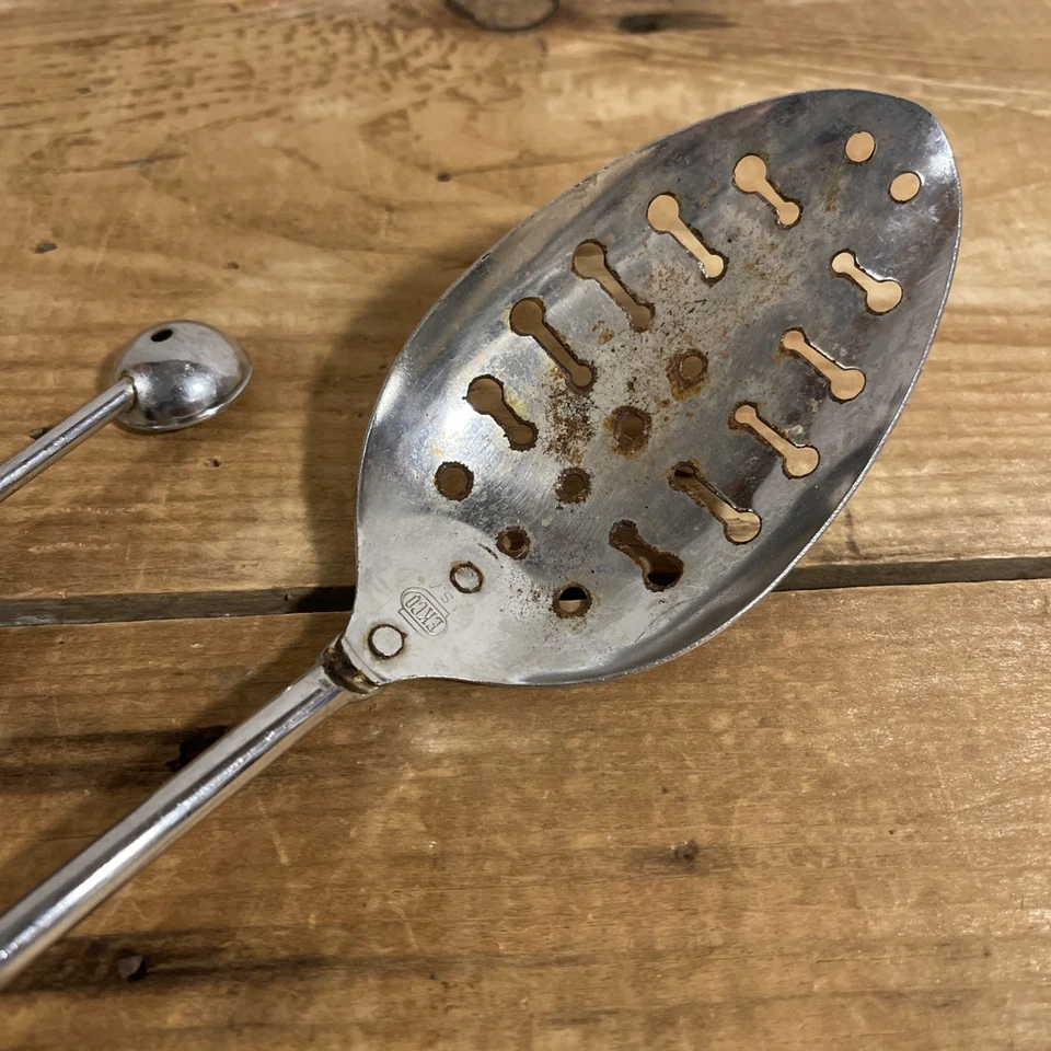 Vintage EKCO Stainless Slotted Spoon & Melon Baller Made In The USA - Image 2 of 4