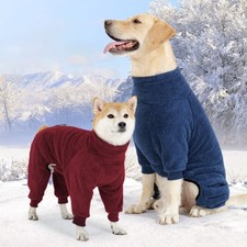 Dog Winter Coat Soft Pullover Pajamas, Warm Dog Cold Weather Coats Fleece Coat
