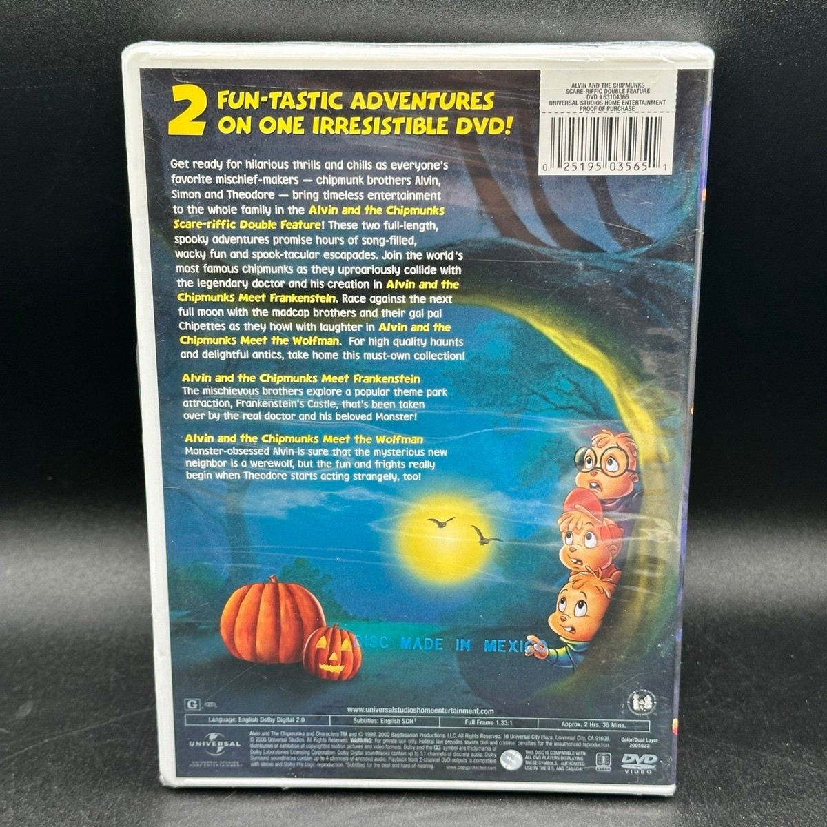 Alvin and the Chipmunks Scare-riffic Double Feature (DVD, 2008, 2