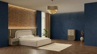Beiges Modernes Schlafzimmer-Set Bett Kommode Nachttische DesignermöBel