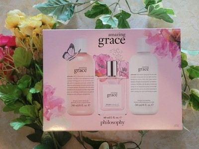 Amazing Grace By Philosophy 3 Piece Set Perfume, Lotion And Shower Gel