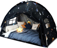 Twin Bed Toddler Canopy Tent, Kids Indoor Canopy Space Galaxy Sleep Tent